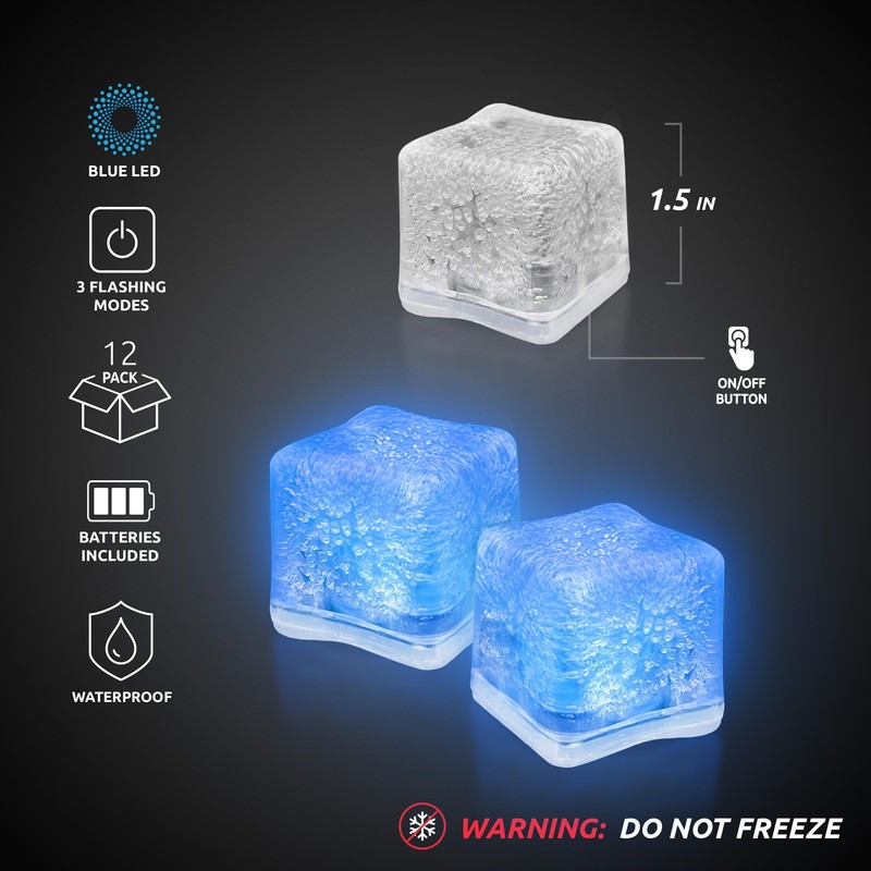 Windy City Novelties 12 pack LED Ice Cubes with Changing
