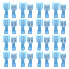 Yosawo Pack of 100 Cable Connectors, Fully Insulated Quick Connector, Spade Male/Female Nylon Quick Disconnects Wiring Crimp Wire Terminals Connector (NLGML)