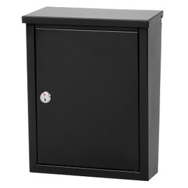 ARCHITECTURAL MAILBOXES 2580B-10 Chelsea Black Locking Wall Mount Mailbox, Medium, Black