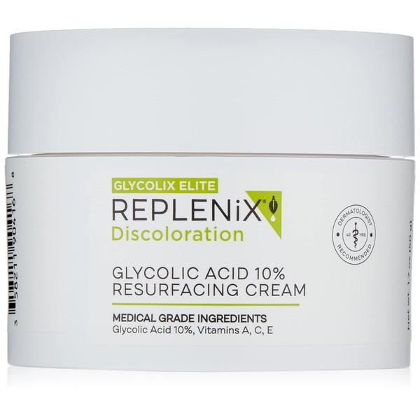 Replenix Glycolic Acid 10% Resurfacing Cream, Hydrating & Lightweight Medical-Grade Exfoliating Face Moisturizer for Skin Discoloration (1.7 oz)