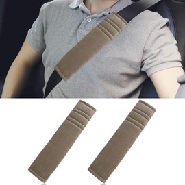LAINLOY 2PCS Car Seat Belt Cover, Comfortable Car Shoulder Pad Cushions, Car Seat Belt Shoulder Strap Covers Protector for Driving, Universal Fit for All Cars and Backpack (Coffee)