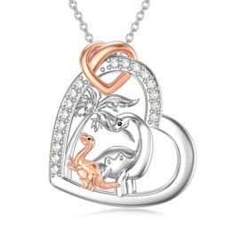 Seiyang Mama Dinosaurier Halskette mit 1 Jungtier 925 Sterling Silber Mutter Tochter Sohn Halskette Dino Anhänger Muttertag Schmuck Geschenk für Frauen Mama