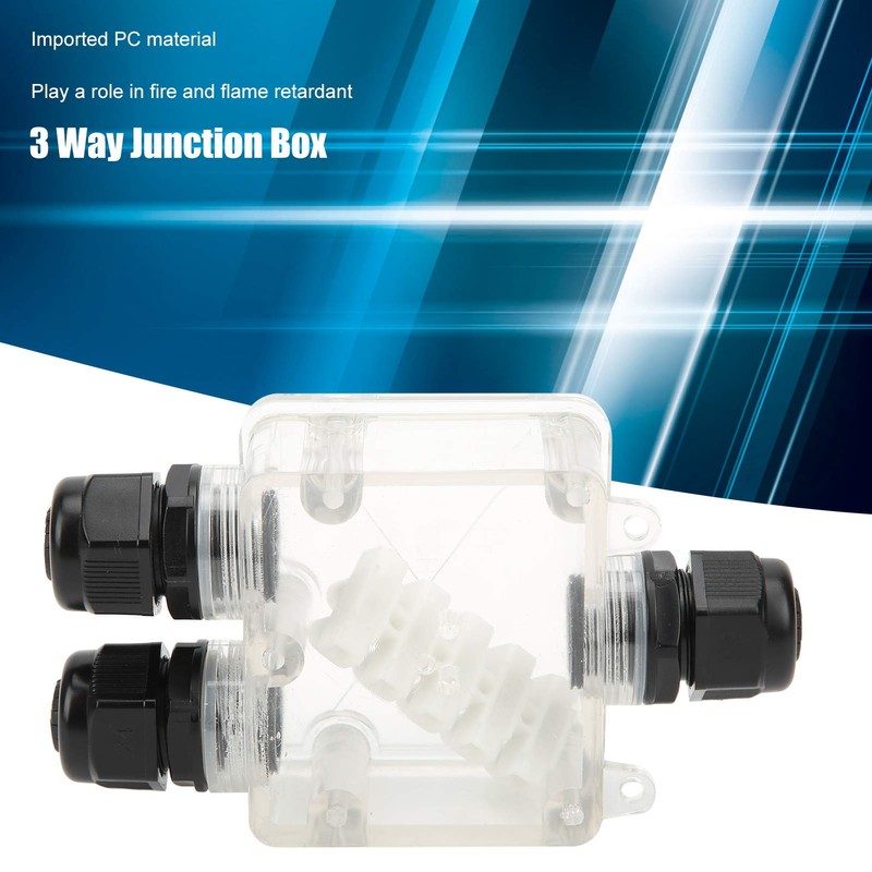 Electrical Trailer Junction Box, 3 Way Trailer Wire IP68 Waterproof
