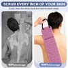 Double Sided Back Scrubber with Long Handle, Exfoliating Shower Brush