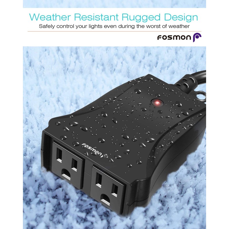 Fosmon Remote Control Outlet Waterproof Outdoor, Wireless Light Switch