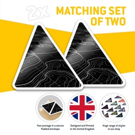 2 x Triangle Stickers 10cm - BW - 3D Topographic Map Geography Laptop Tablet Luggage Scrapbook #42404