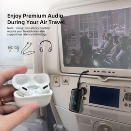 YOCOWOCO Bluetooth Transmitter Receiver for 2 AirPods/Headphones, Flight Bluetooth 5.2 Adapter for Airplane, TV, Gym and PC with a 3.5mm Audio Jack, Wireless BT Receiver with Mic for Car/Home Stereo