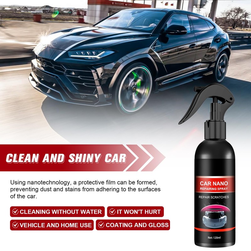 2Pcs Nurafix Nano Car Spray,Nurafix Scratch Remover,Nurafix Scratch Fix,Nurafi x