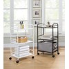 SunnyPoint Minimalist Style 3 Tier Utility Rolling Shelf Cart (WHT)