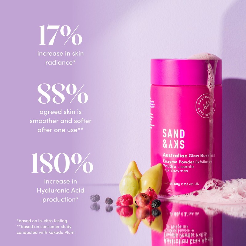 Sand & Sky Australian Glow Berries Enzyme Powder Exfoliant 60g