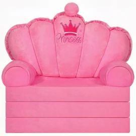 harhoers Kids Couch Fold Out Comfy Toddler Foldable Chair,Toddler Couch Bed,Baby Sofa Chair,Pink Princess Chair for Toddlers 1-5 | Couch Bed Fold Out for Girls Bedroom Furniture