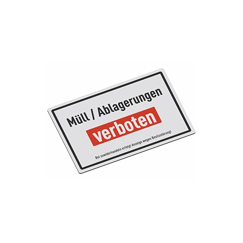 SCHILDER Systeme Notice Signs - Rubbish / Deposits Prohibited -