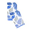 Caspari Coquillage Blue Guest Towel Napkins - 15 Per Package