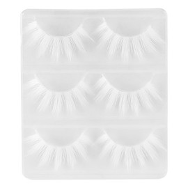 Namvo 3 Pairs of White False Eyelashes, Reusable Make-up, Long, Thick, Crossed Eyelashes for Cosplay, Masquerade, Party, Dramatic Volume, Eyelashes for Special Occasions