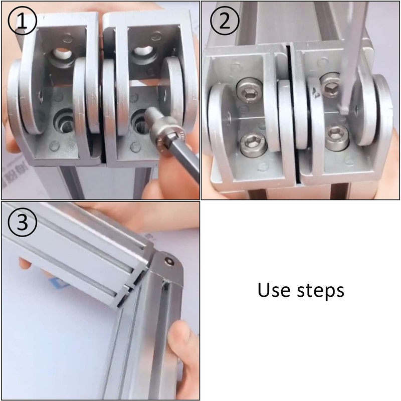 BLCCLOY 4 Sets Black 2020 Aluminum Extrusion Pivot Hinge Swivel