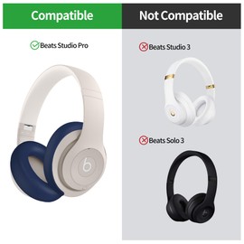 Silicone Case Compatible with Beats Studio Pro, Silicone Ear Pads Cover Protector Headband Cover, Anti-Scratch, Washable Protective Cover for Beats Studio Pro Ear Pads - Navy