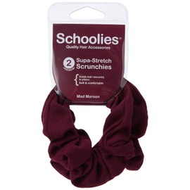 Schoolies Hair Accessories Scrunchie 2 Pieces, Mad Maroon