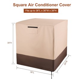 Little World Air Conditioner Cover for Outside Unit, Universal Veranda Winter AC Cover American Standard Furniture Central Outdoor Vent Full Cover 36x36x39 Inch, Square Stitching Color