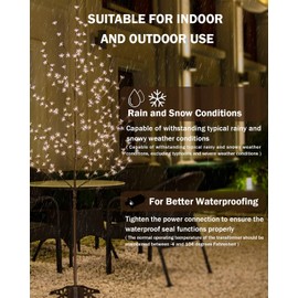 Tybeeu 6ft Lighted Cherry Blossom Tree with 240 Warm White LED Lights for Holiday Decor - Dimmable, UL Certified, Waterproof - Ideal for Indoor and Outdoor Decoration