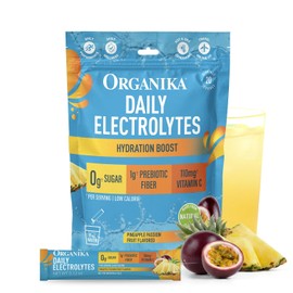 Organika Electrolitos en Polvo Piña y Maracuyá con Prebióticos 20 Sobres