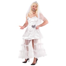 Fun Shack Bride Fancy Dress Wedding Dress for Men, Mens Wedding Dress Stag Do Outfit, Stag Outfit Men, Stag Do Costumes Medium