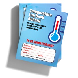 Fridge Temperature Record Log Book 32 Pages A5 Food and Fridge Temperature Recorder