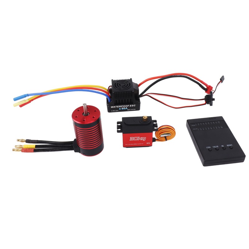 3660 4 Pole Brushless Motor 80A Brushless ESC 30kg Servo