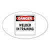 CafePress Welder Oval Car Bumper Sticker