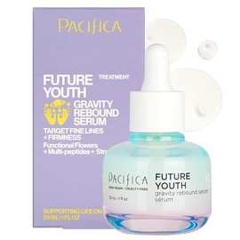 Pacifica Future Youth Gravity Rebound Face Serum - Suero facial reafirmante multipéptido para líneas finas, antienvejecimiento y elasticidad, vegano y