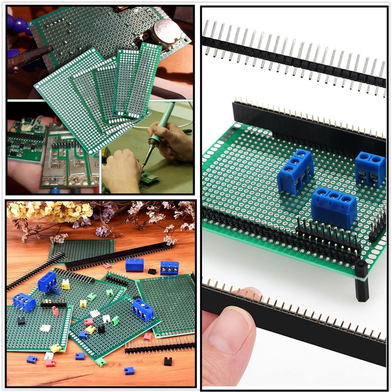 HUAZIZ Pack of 48 PCB Board Kits, 12 Pieces Double-Sided