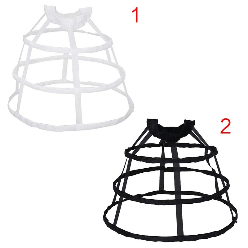 Women 3 Hoops Pannier Petticoat Hollow Out Birdcage Skirt Wedding