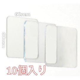 ZOMPAGO 10 PCS Square Clear Mounting Pads, Double Sided Sticky Pad, High Strength & No Residue, Waterproof, Heavy Duty Glue For Home & Office