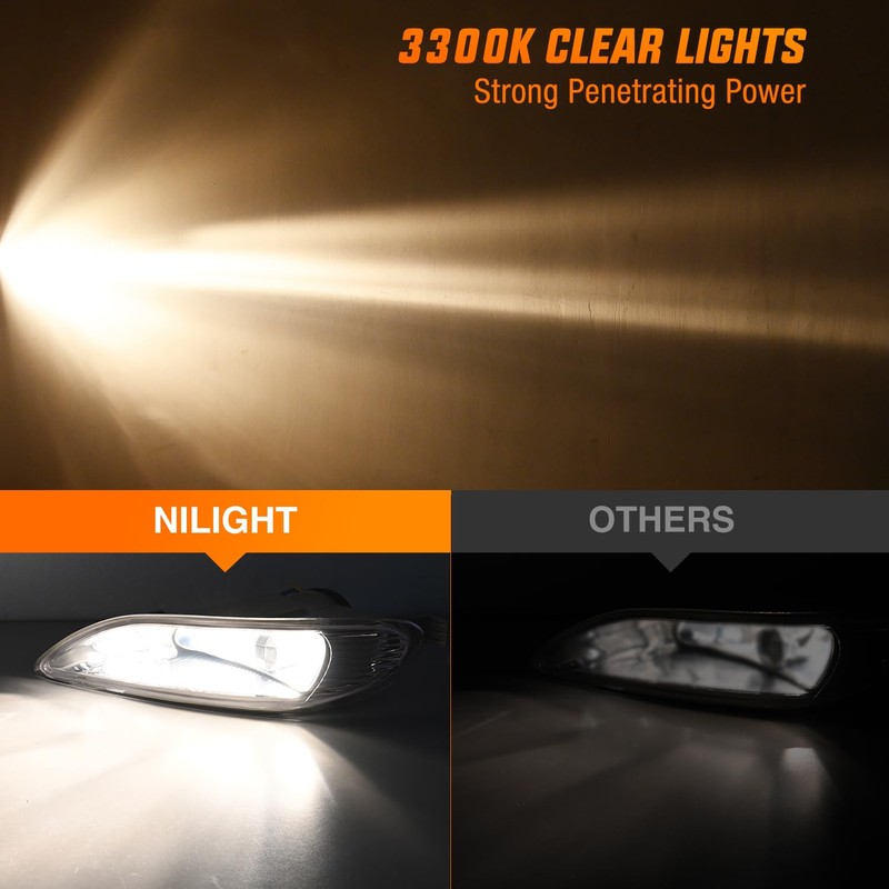 Nilight Fog Light Assembly Compatible with 2002 2003 2004 Toyota