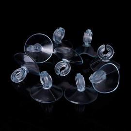 Hehglng 10 Pcs Transparent Aquarium Suction Cup, Plastic Sucker with Clips Fish for Tank Pipe Hose Tube Holder Fish Tank Suction Cups Aquarium Air Pump Accessories (1.2in)