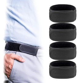 JCUQGDOO No Buckle Belt, 4 Pcs Adjustable Invisible Side Belts, No Buckle Elastic Belt for Walking, Work, Home, Traveling, Jeans Pants