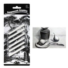 6 Pcs Black Art Drawing Charcoal Sticks Square Compressed Charcoal Stick Sketch Charcoal Block Art Supplies Drawing Pencils Set Craft Tool for DIY Drawing Crafts Drawing Shading Beginners and Artists