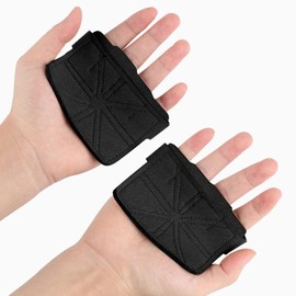 1 Pair Gym Hand Grips Pads for Weight Lifting Gym Workout Gloves Support for Men & Women Weightlifting Gloves Workout Pads Palm Protection for Weightlifting, Exercise, Training, Fitness (Black)