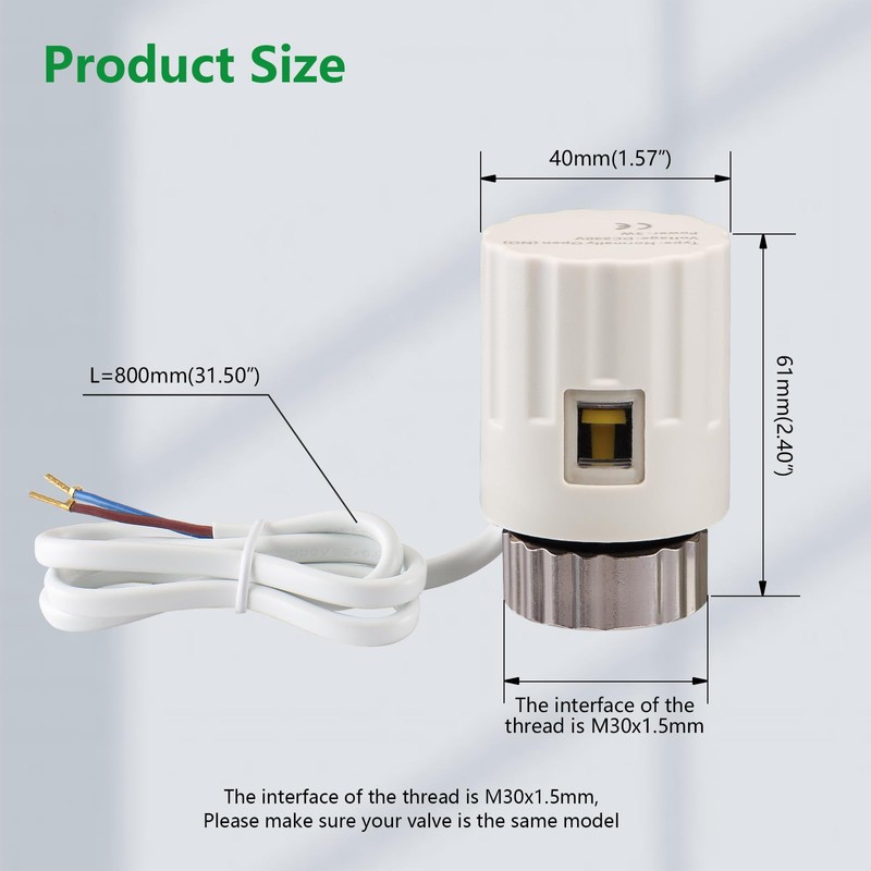 Wengart 2 Wire Thermal Actuator WG2210,Work for Underfloor Heating Manifolds