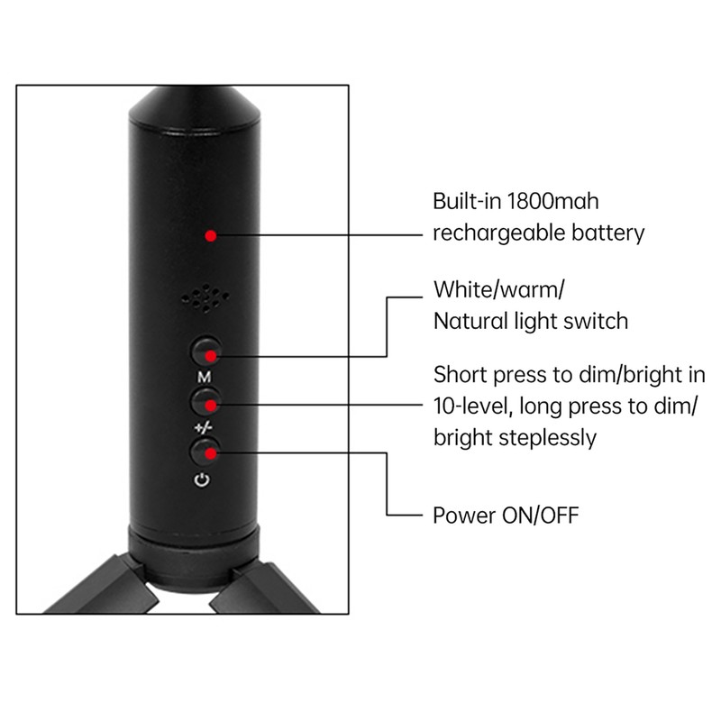 Desk LED Lamp Dimmable Eye-Caring 3 Color Modes 10 Brightness