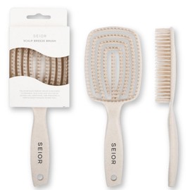 SEIOR Scalp Breeze Brush | Scalp Massage, Quick Drying, Tangle Free, Sustainable Material (10% Straw) Eco Brush