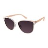 TAHARI Women's Metal Cat Eye-Vintage Sunglasses, Silver & Rose, 58