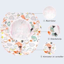 Foruhoo Sun Hat Boys Girls with Neck Protection, Hat UV Protection 50+ Quick-Drying, #1 Animal Rose