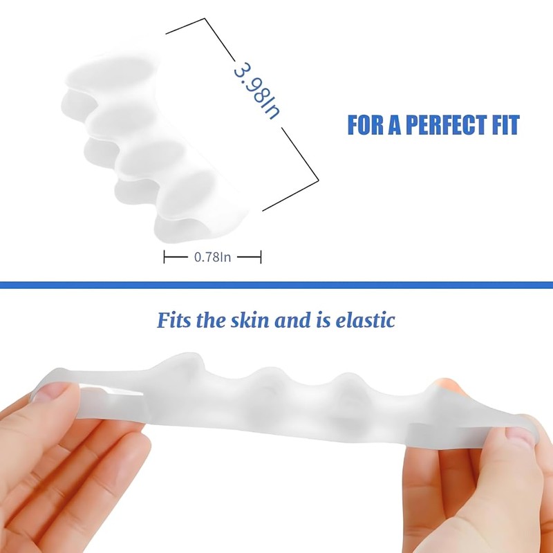 Gel Toe Separators, 1 Pair, Foot Care Spacers