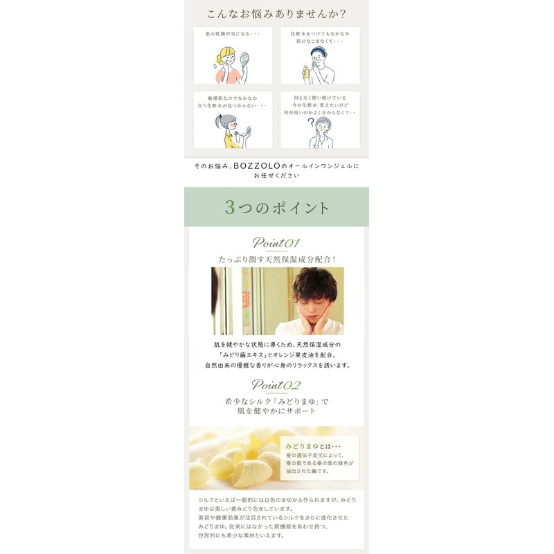 BOZZOLO Midori Cocoon High Silk Composition All-in-One Gel 5.1 fl