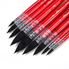 LIGHTWISH Professional Watercolor Paint Brushes Mop Paint Brushes 9pcs Painting Supplies Watercolor Set for Artists, Amateur Enthusiasts and Painting Enthusiasts