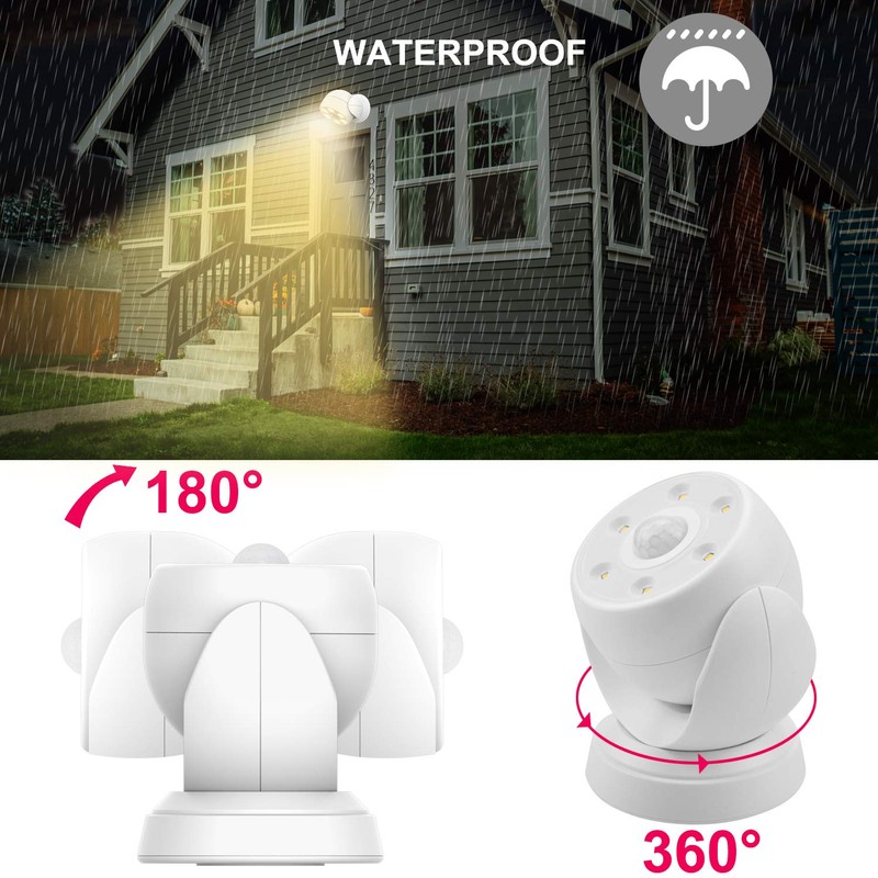 BIGLIGHT Battery Operated Motion Sensor Spotlight, Wireless LED Flood Light