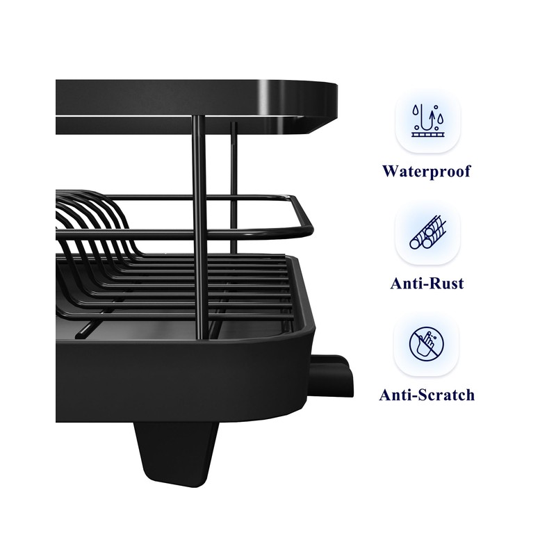 Kitsure Dish Drying Rack - Compact Dish Rack with Utensil