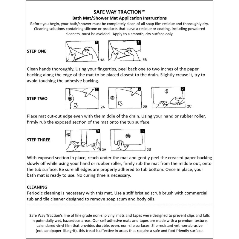 Safe Way Traction 16" X 40" White Adhesive Vinyl Anti