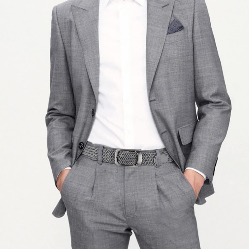 Drizzte Men's Plus Size 110-180 cm Work Elastic Stretch Belt