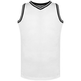 Blank Basketball Jersey Men's Mesh Athletic Practice Sports Shirts 90S Hip Hop Jersey (White, Large)